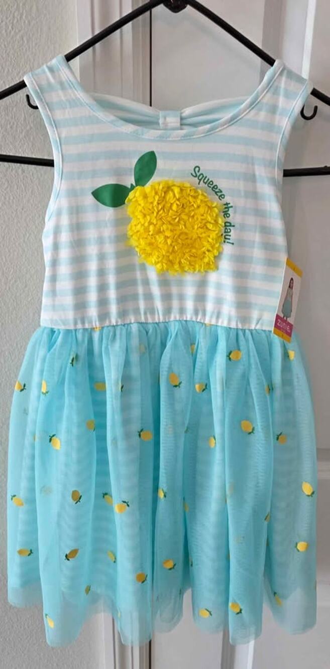 NWT Zunie Girl's Lemon Tulle Dress - Size 6